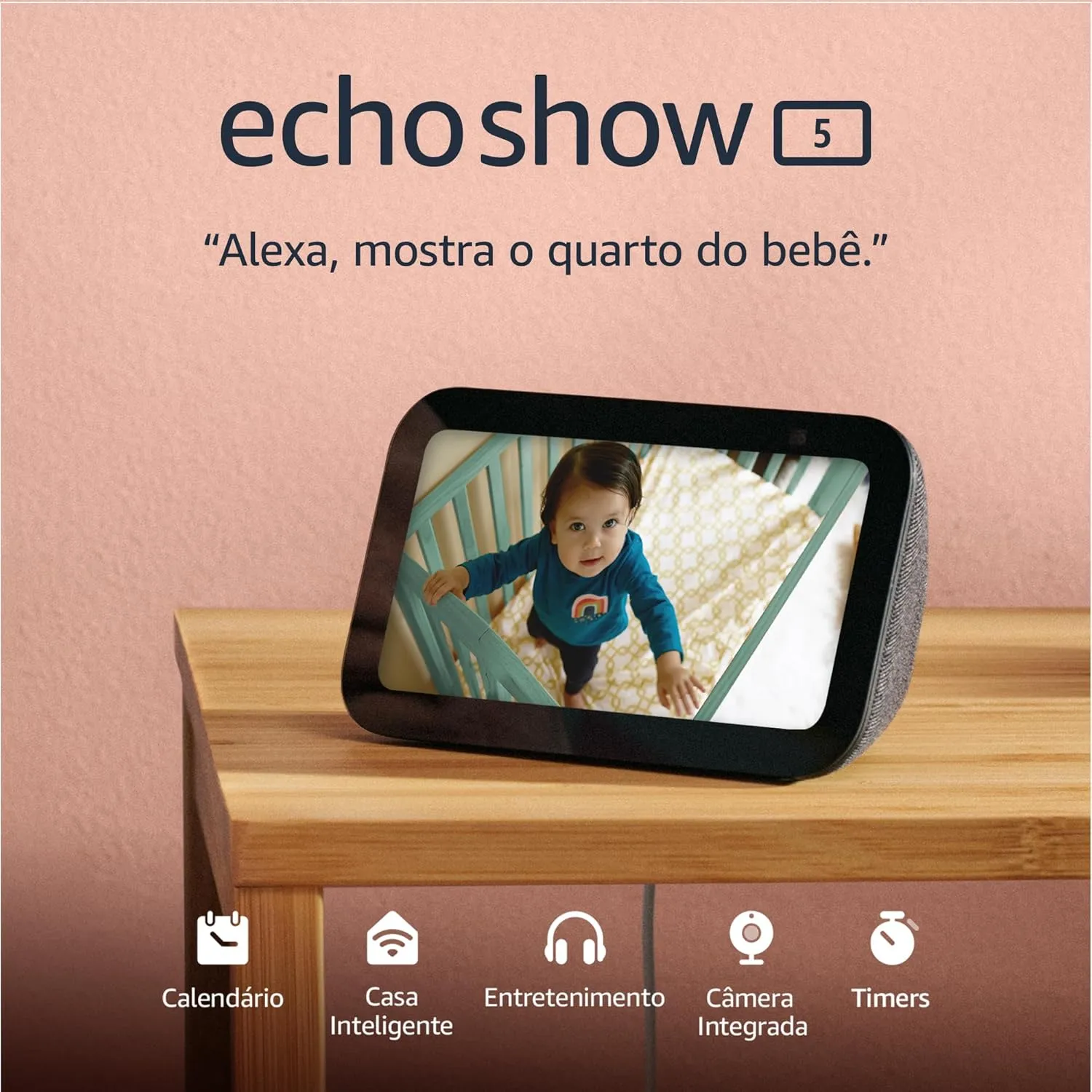Smart Display Amazon Echo Show 5 Geração Mais Recente Preto
