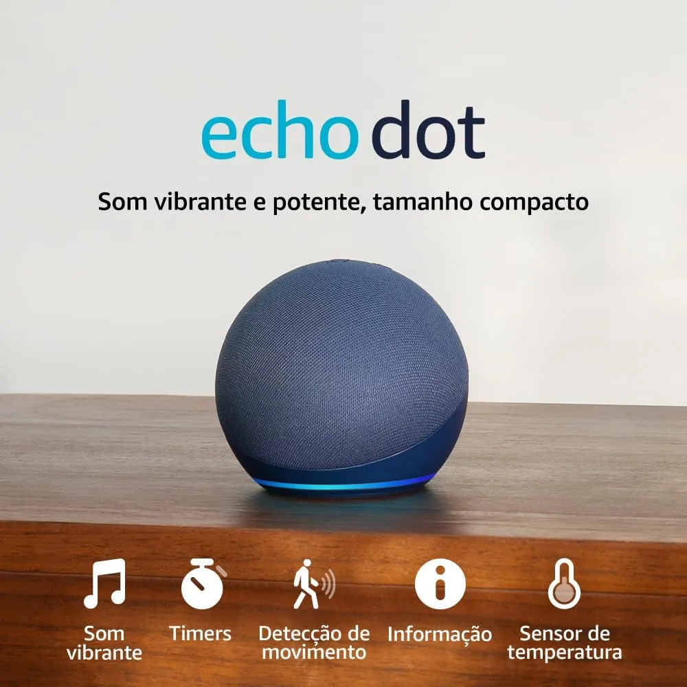 Echo Dot Amazon Smart Speaker com Alexa Azul - Foto oficial e menor preço