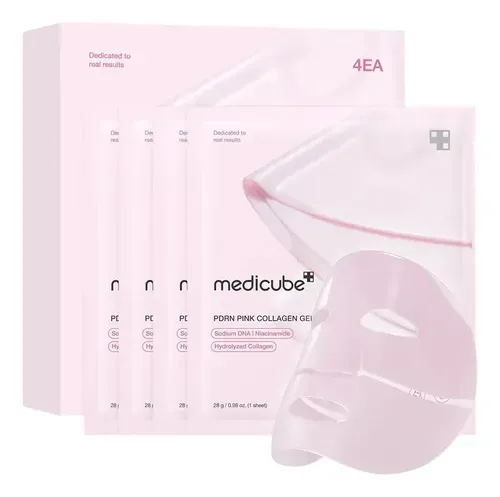 Máscara de Colágeno Medicube PDRN Rosa Hidratante 4 Unidades
