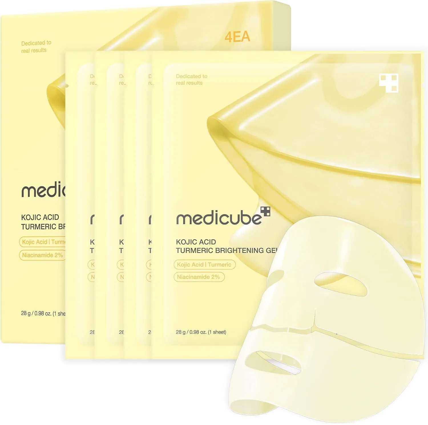 Máscara em Gel Clareadora Medicube Kojic Acid Turmeric 4 Unidades - Foto oficial e menor preço