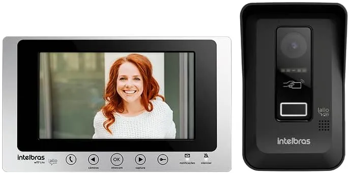 Videoporteiro Wi-Fi Intelbras Allo wT7 Lite Preto/Prata