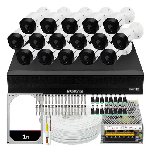 Kit Intelbras 16 Câmeras VHL 1120 Full HD com DVR 16 Canais e 1TB