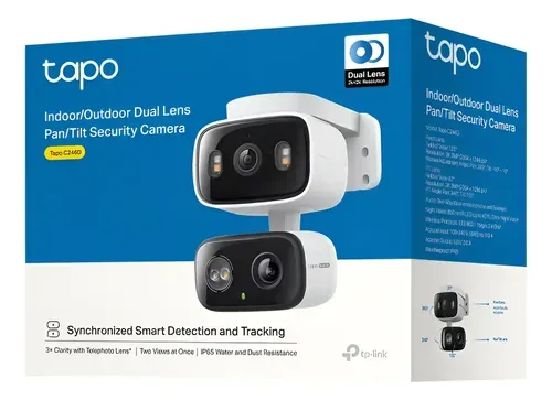 Câmera de Segurança Wi-Fi TP-Link Tapo C246D Lente Dupla 2K 3MP