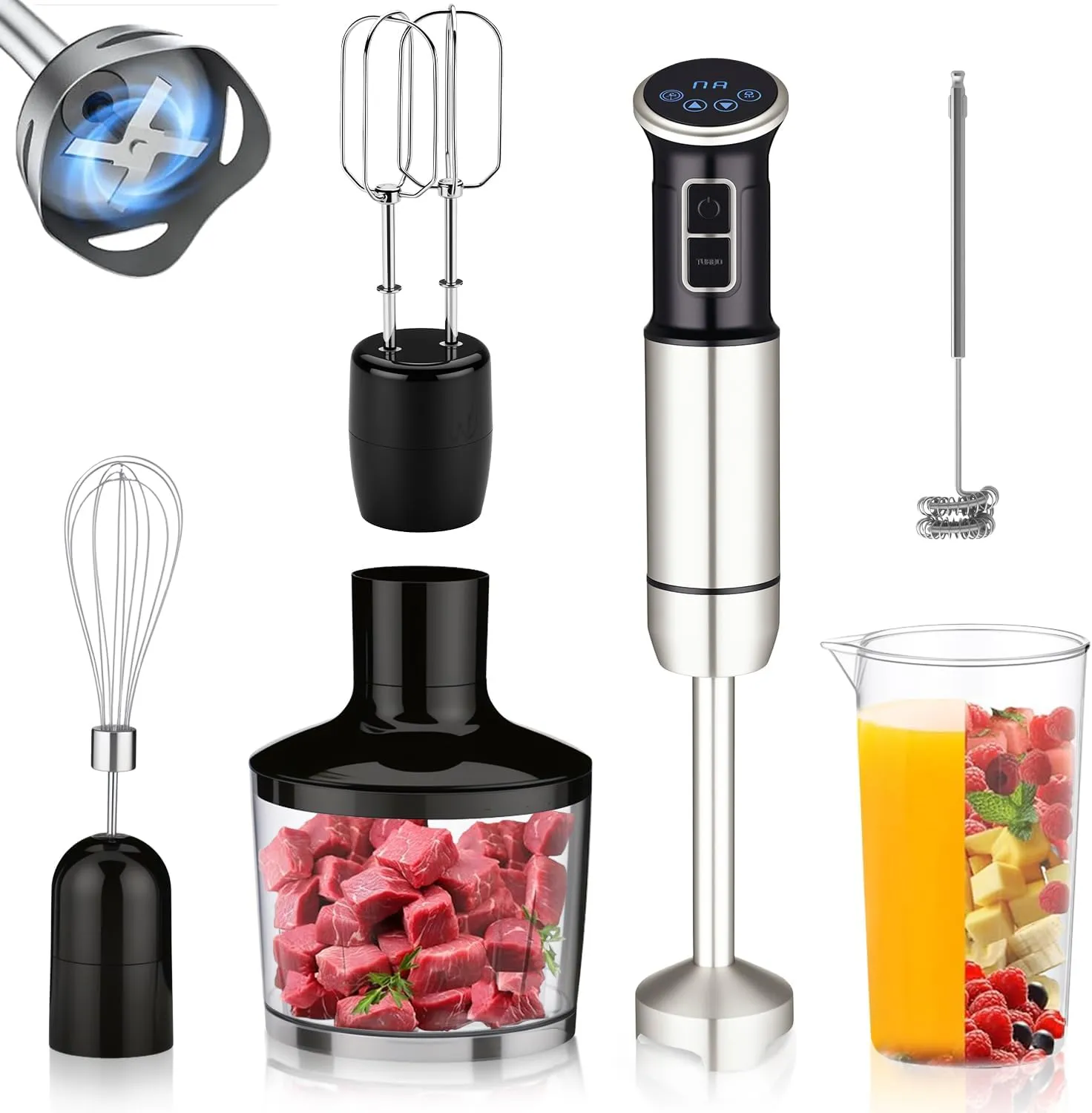 Mixer de Mão 6 em 1 1000W 8 Velocidades com Display LCD 127V