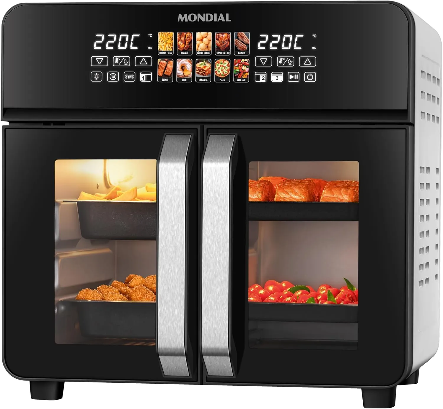 Fritadeira MONDIAL Air Fryer Forno 25L French Door Preto - Foto oficial e menor preço