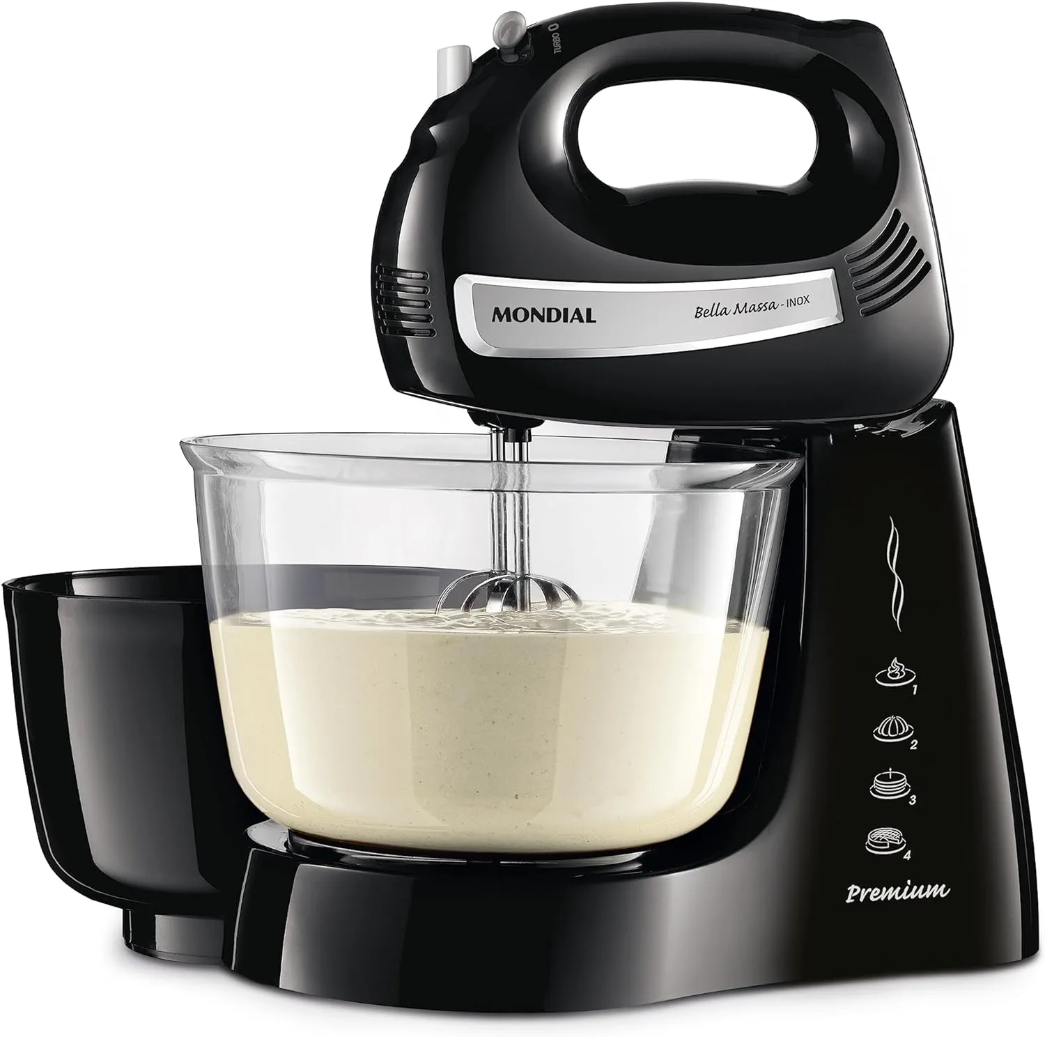 Batedeira Mondial Bella Massa B-23 NP Preto e Inox 500W