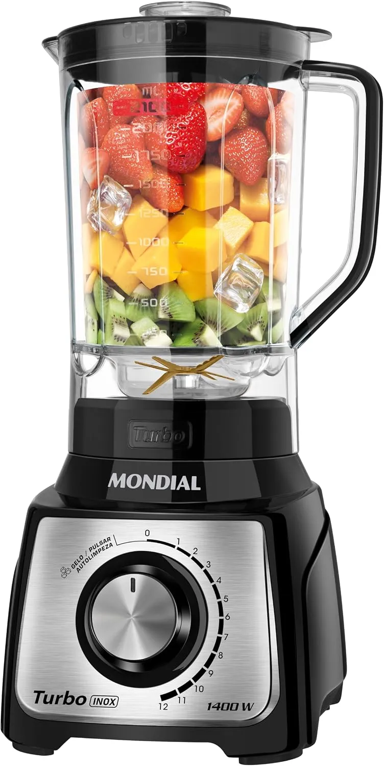 Liquidificador Mondial Turbo Inox L-1400-LT 1400W