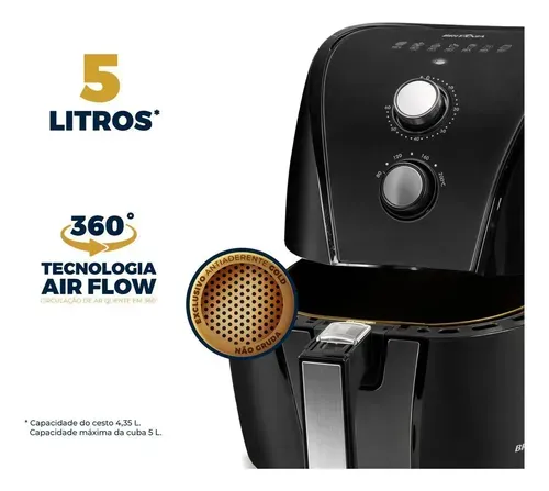 Fritadeira Sem Óleo Britânia 5L BAF45A 1500W Preto