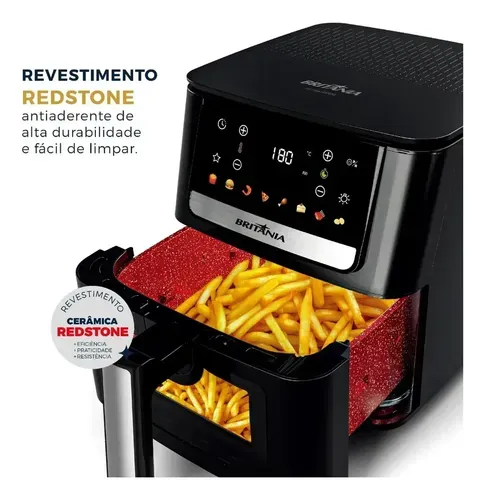 Fritadeira Sem Óleo Britânia BAF65A 6,5L 1700W Painel Digital