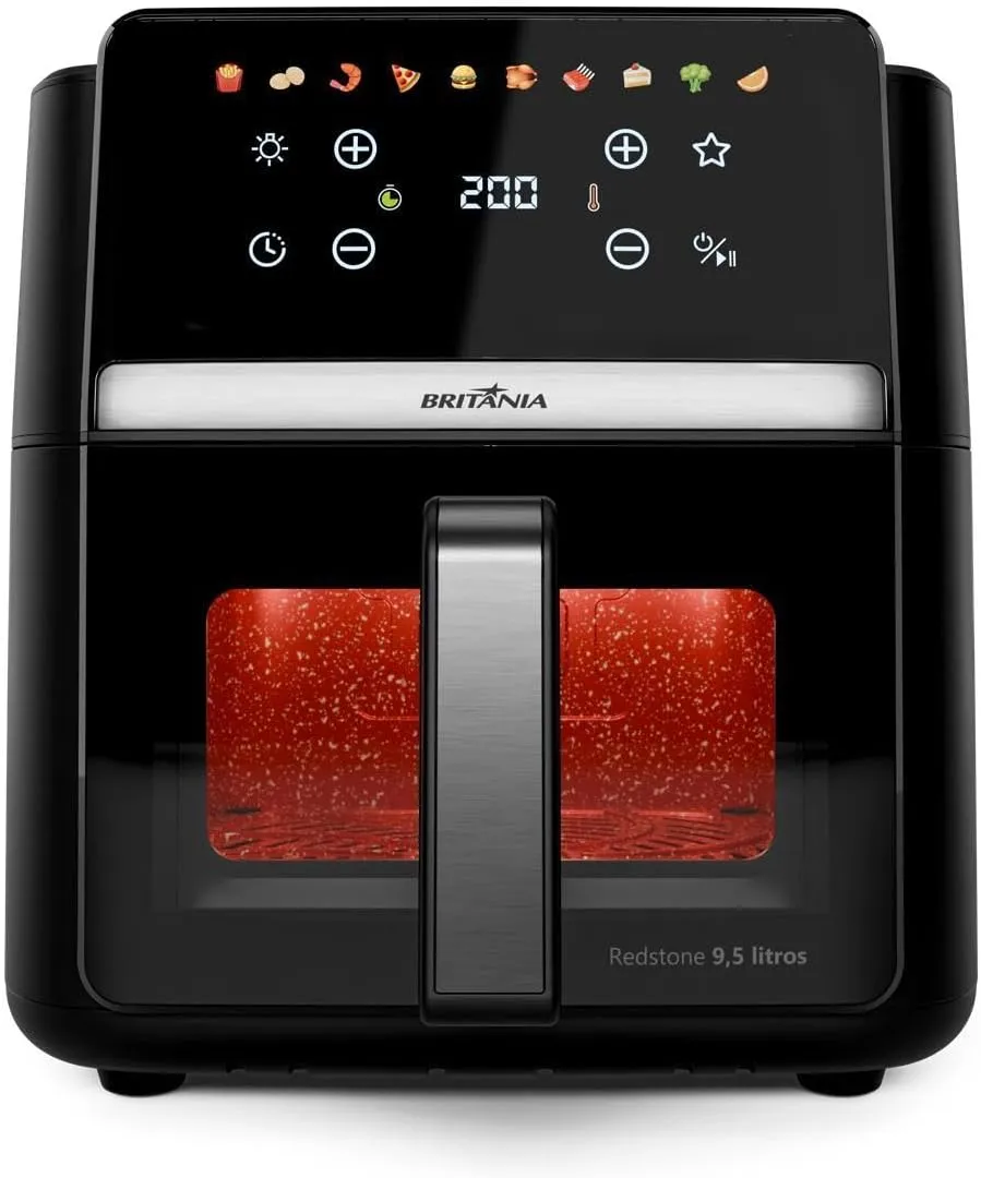 Fritadeira Air Fryer Britânia 9,5L BAF95A Painel Digital 127V