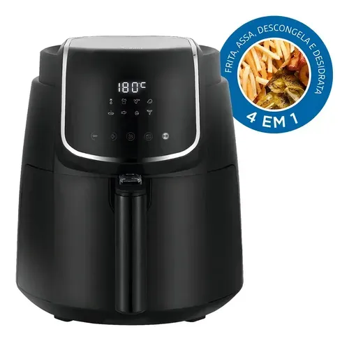 Fritadeira Airfryer Digital 4L Desidratadora Midea GourmetFry Preta