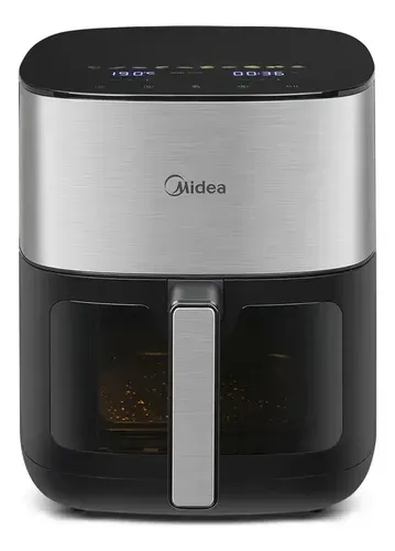 Fritadeira Air Fryer Midea 6L Smart Chef Pro Inox