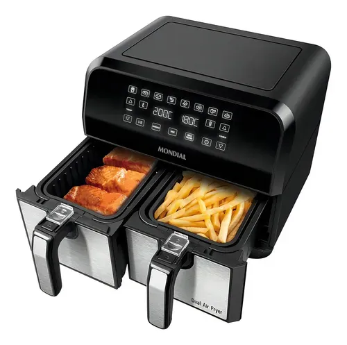 Fritadeira Air Fryer Mondial Dual Cesto 8L Digital AFD-01-BI