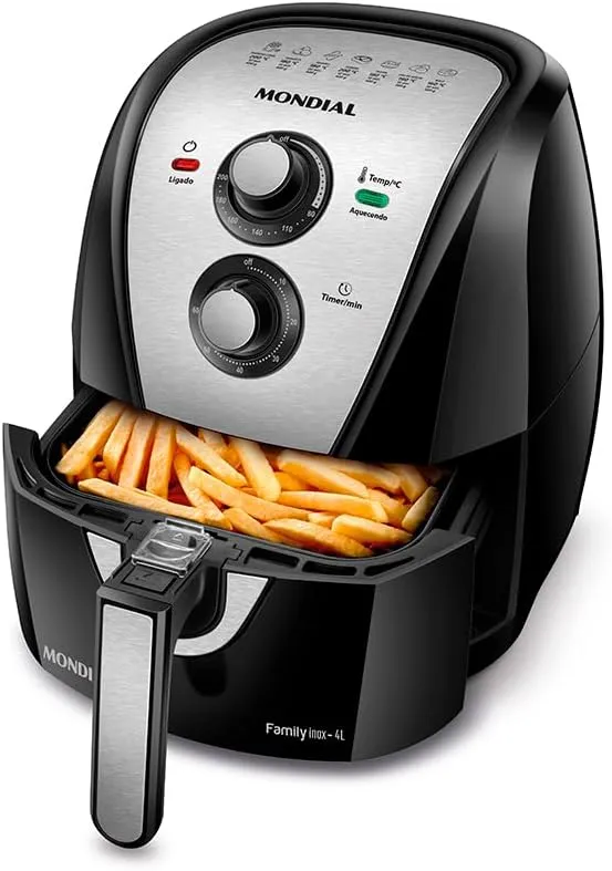 Fritadeira Sem Óleo Mondial AFN-40-BI 4L 1500W Preto/Inox