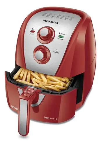 Fritadeira Sem Óleo Mondial AFN-40-RI 4L Vermelho/Inox 1500W