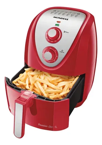 Fritadeira Sem Óleo Mondial AFN-50 Premium Line Inox 5L Vermelho