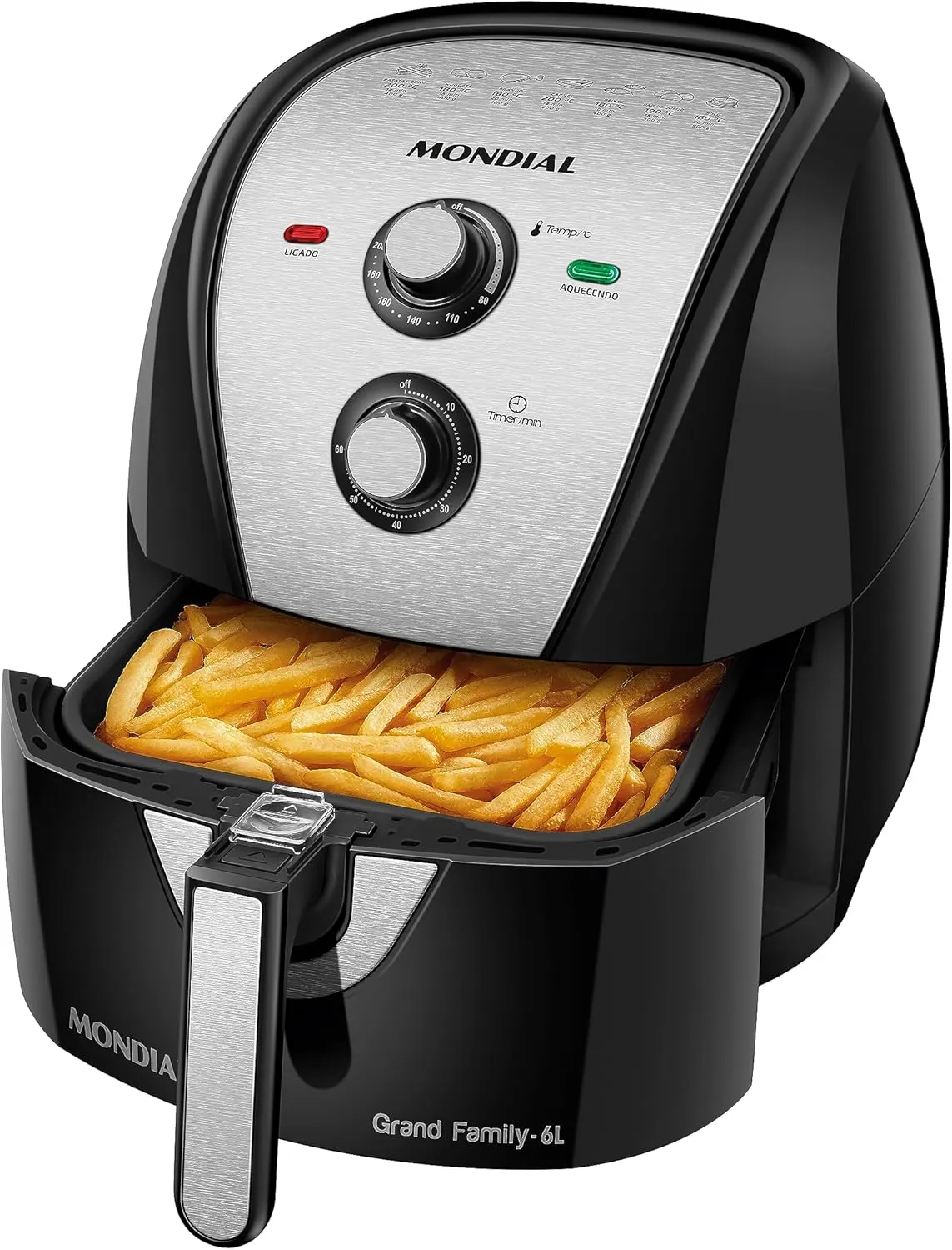 Fritadeira Sem Óleo Mondial AFN-60-BI 6L 1900W 110V Preto/Inox
