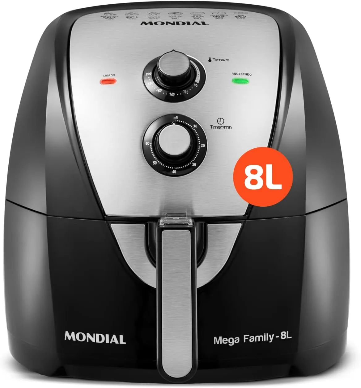 Fritadeira Sem Óleo Mondial AFN-80-BI 8L 1900W Preto/Inox