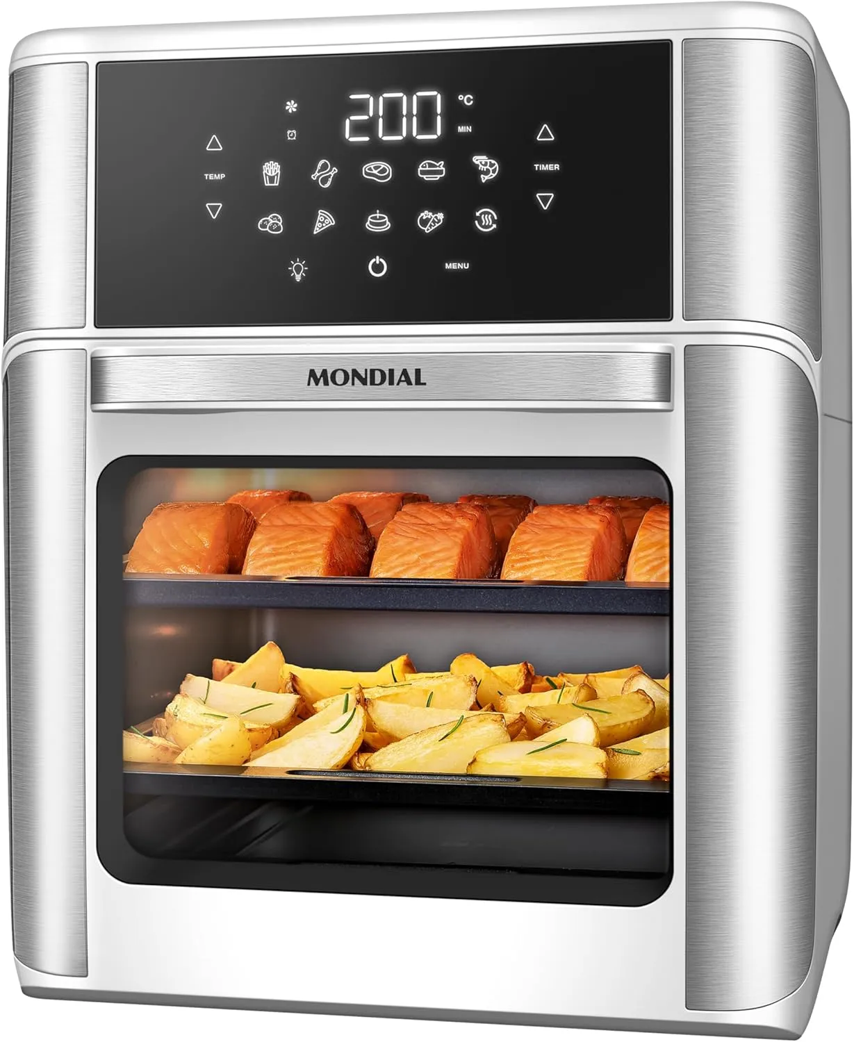 Fritadeira Air Fryer Forno Mondial AFON-12L-WI 12L 2000W Branco/Inox