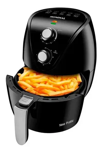 Fritadeira Sem Óleo Air Fryer Mondial +Saúde 3,5L 1500W Preto