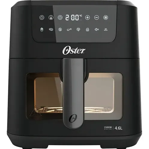 Fritadeira Digital Oster Clear 4,6L Visor Transparente Preto