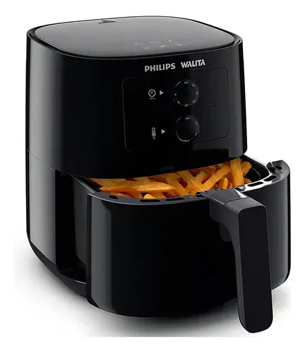 Fritadeira Airfryer Philips Walita Série 3000 Grill Edition Preta 1400W