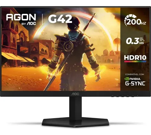 Monitor AOC AGON G42 24'' 200Hz 0,3ms IPS HDR10 NVIDIA G-Sync - Foto oficial e menor preço