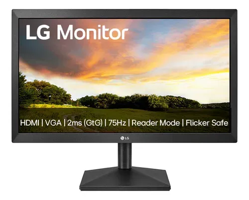 Monitor Gamer LG 19.5'' Hd Led 60hz Vga Hdmi 20mk400h-b Preto 127/220v