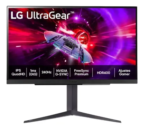Monitor Gamer LG UltraGear 27GR83Q 27 Polegadas QHD 240Hz IPS