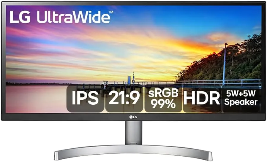 Monitor LG 29'' UltraWide Full HD 75Hz 5ms Branco 29WK600-WAWZ