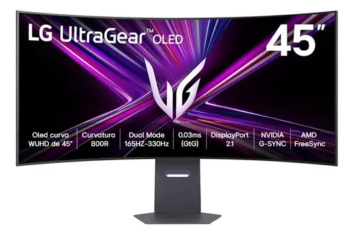 Monitor LG OLED UltraGear 45 45GX950A Dual-Mode 5K2K Preto