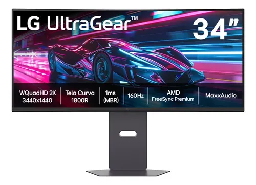 LG Ultragear 34G600A-B 34" 2K QuadHD Curvo 1800R 160Hz 1ms MBR AMD FreeSync Premium HDR10