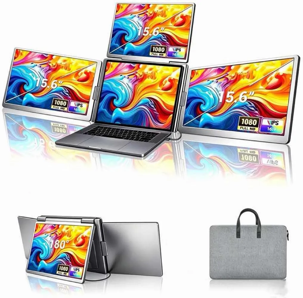 Expansor Triplo para Notebook 12-18.5'' com 3 Telas IPS 15.6'' Full HD