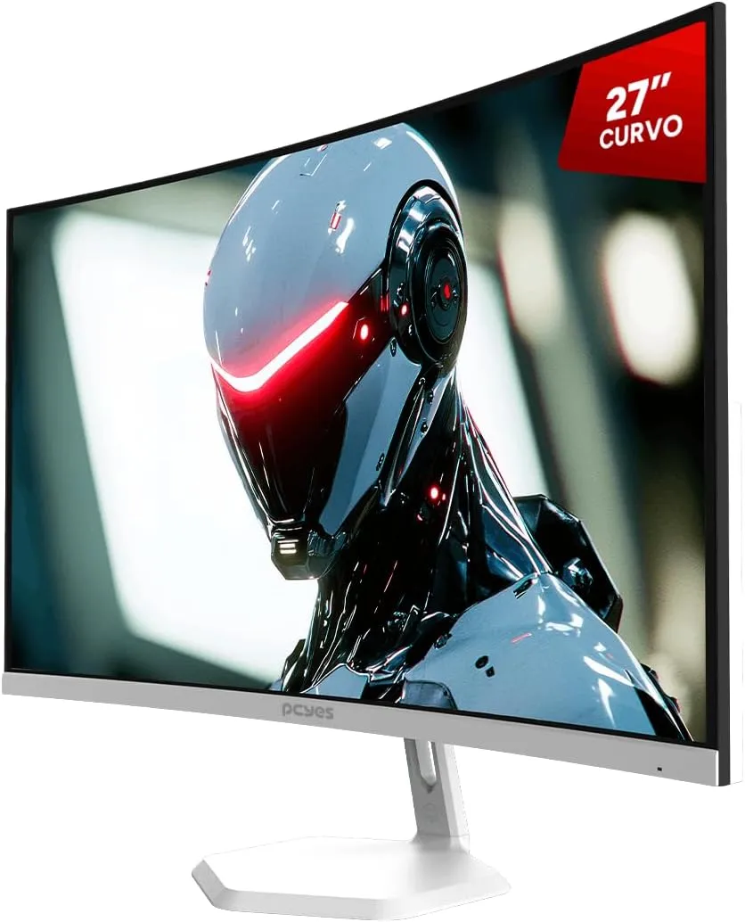 Monitor PCYES Quartzo Q27C 27" Curvo FHD VA 100Hz 5MS HDMI/VGA Freesync White Ghost Branco - Foto oficial e menor preço