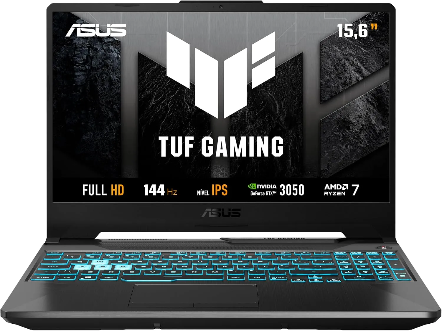 Notebook Gamer ASUS TUF Gaming A15 FA506NCG-HN217W AMD Ryzen 7 16GB 512GB SSD RTX 3050 15.6" 144Hz W11 Graphite Black
