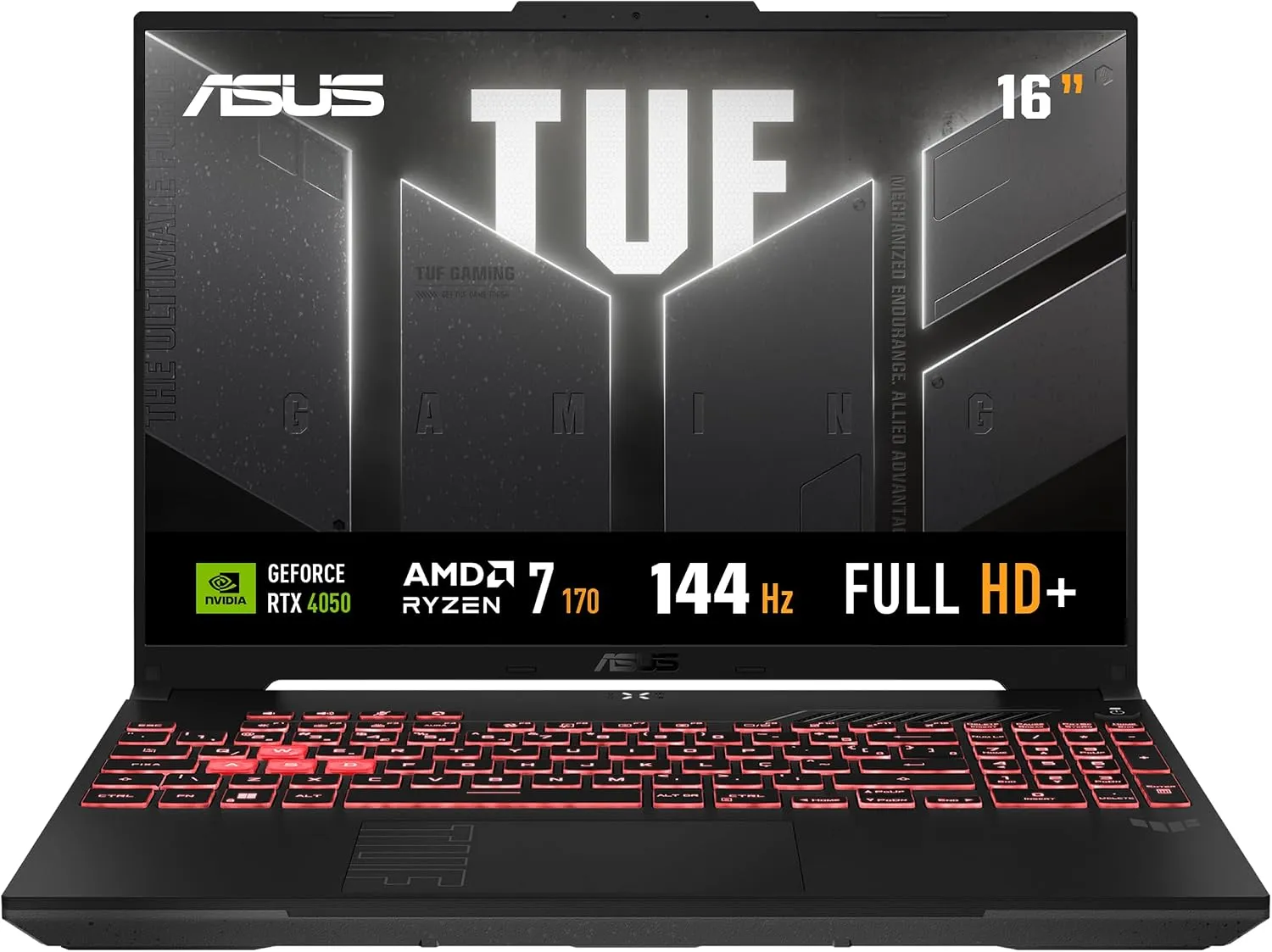 Notebook Gamer ASUS TUF Gaming A16 FA607NUQ-RL035 AMD Ryzen 7 RTX 4050 Tela 16 Polegadas KeepOS