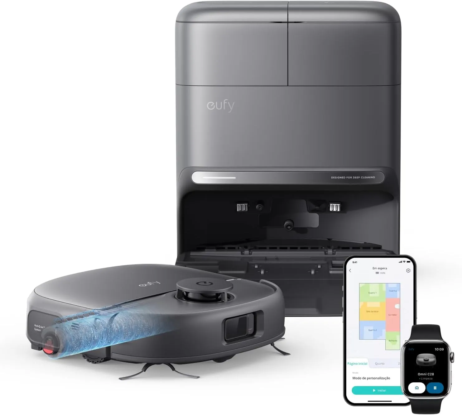 Robô Aspirador e Passa Pano Eufy C28 15.000 Pa 127V