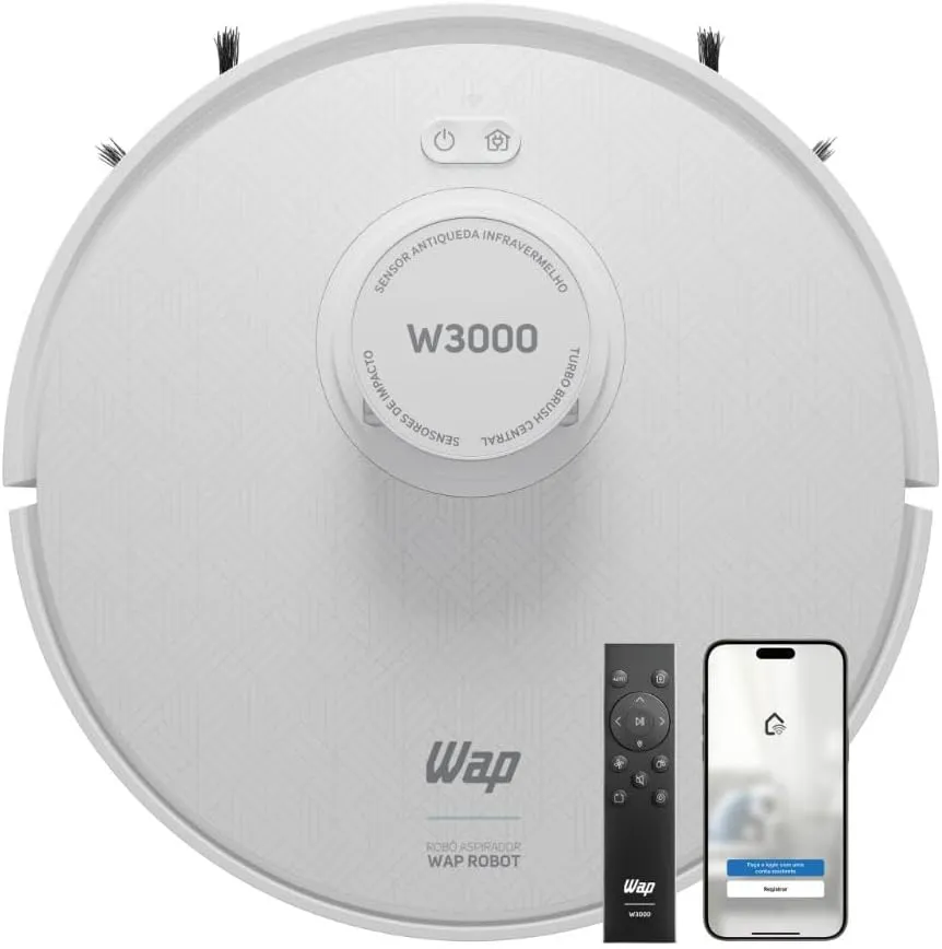 Robô Aspirador WAP W3000 com Mapeamento LDS e SLAM