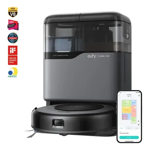 Robô Aspirador eufy Omni C20 com Estação de Limpeza 7000Pa