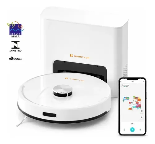 Robô Aspirador Kuanttum X10 com Base de Autolimpeza e Laser
