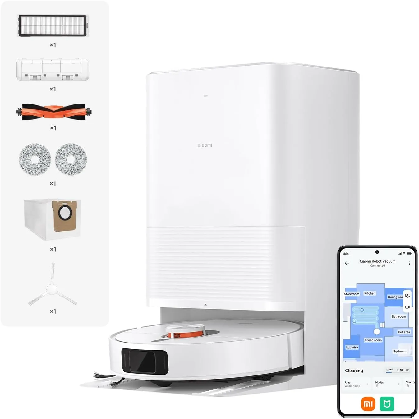 Robô Aspirador Xiaomi Robot Vacuum X20 Pro com Navegação Laser