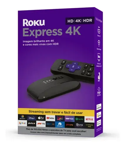 Roku Express 4k Aparelho Smart Para Tv Hd/4k/hdr Com Controle Remoto Inclui Cabo Hdmi Premium Preto Padrão