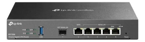 Roteador VPN Gigabit Multi-WAN TP-Link SafeStream Omada ER7206 V2 - Foto oficial e menor preço