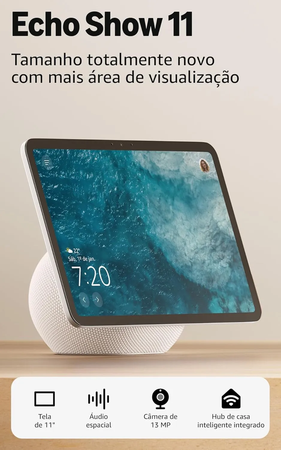 Smart Display Amazon Echo Show 11 Branco