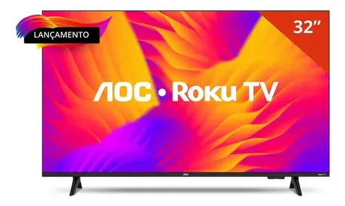 Smart TV LCD LED 32'' AOC 32S5155/78G - Wi-Fi, HD, Quad Core, Dolby Áudio, 60 Hz