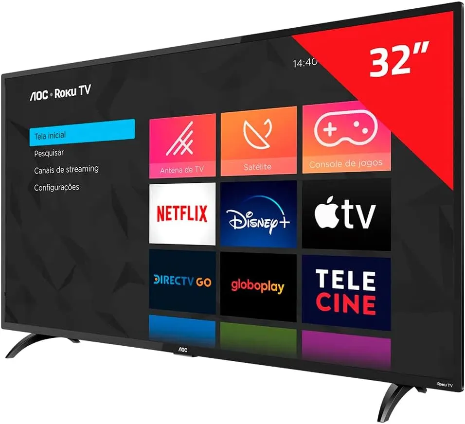 Smart TV AOC 32 Polegadas HD 32S5195/78G Roku TV