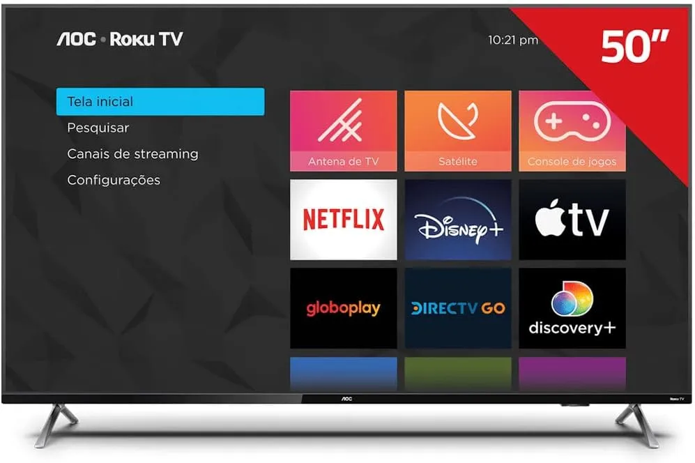 Smart TV AOC 50 polegadas 4K Série 6125 50U6125/78G