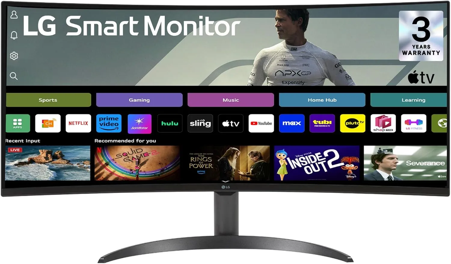 LG Monitor inteligente 34SR60QC curvo 34 polegadas UltraWide WQHD