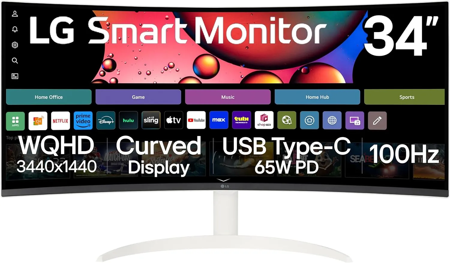 Smart TV LG 34SR63QA-W 34" Curvo QHD 1440p 100Hz
