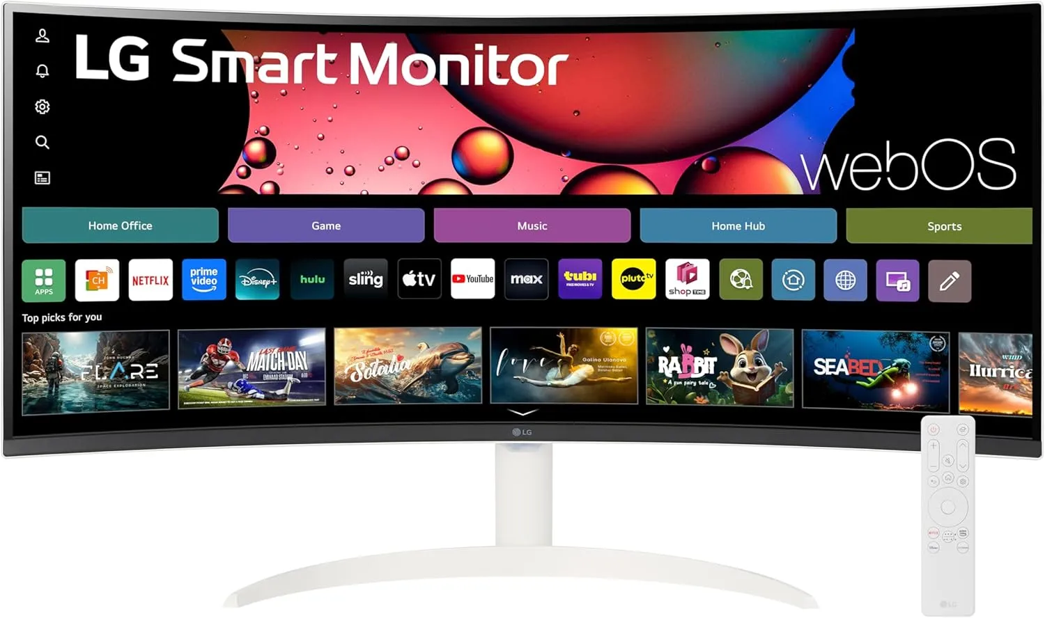 LG Monitor Curvo MyView 34 SR60QC-W 34", Smart TV QHD com HDR10
